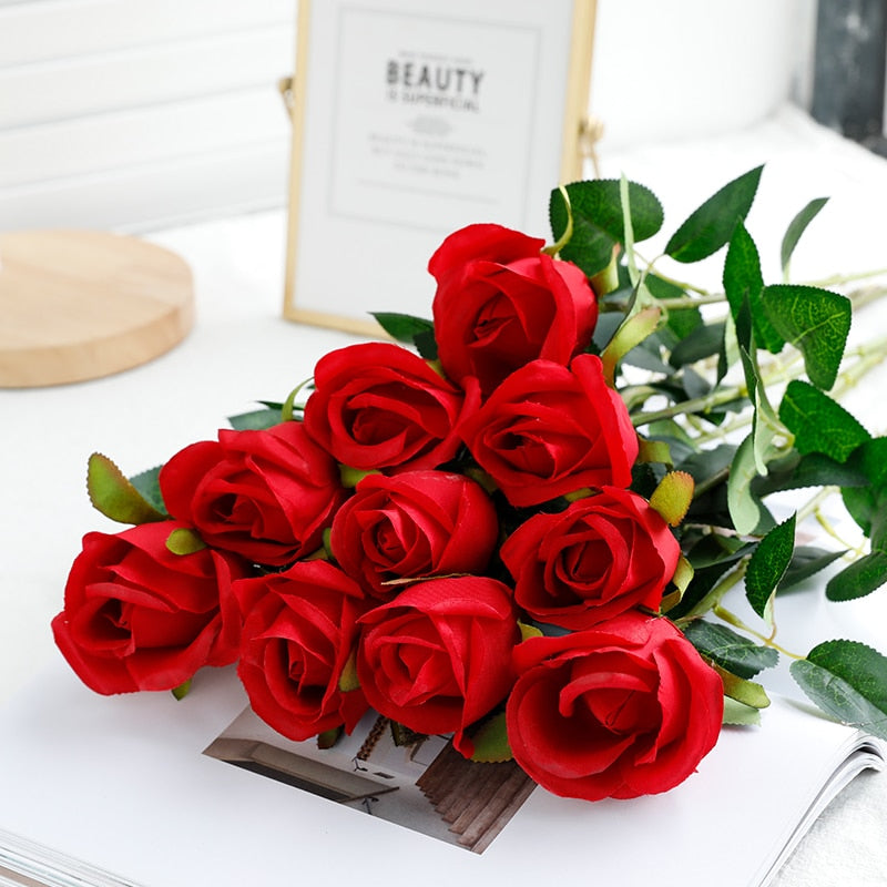 Riaxuebiy Paquet de 2 Artificielles Fleurs Rose Lumineux de
