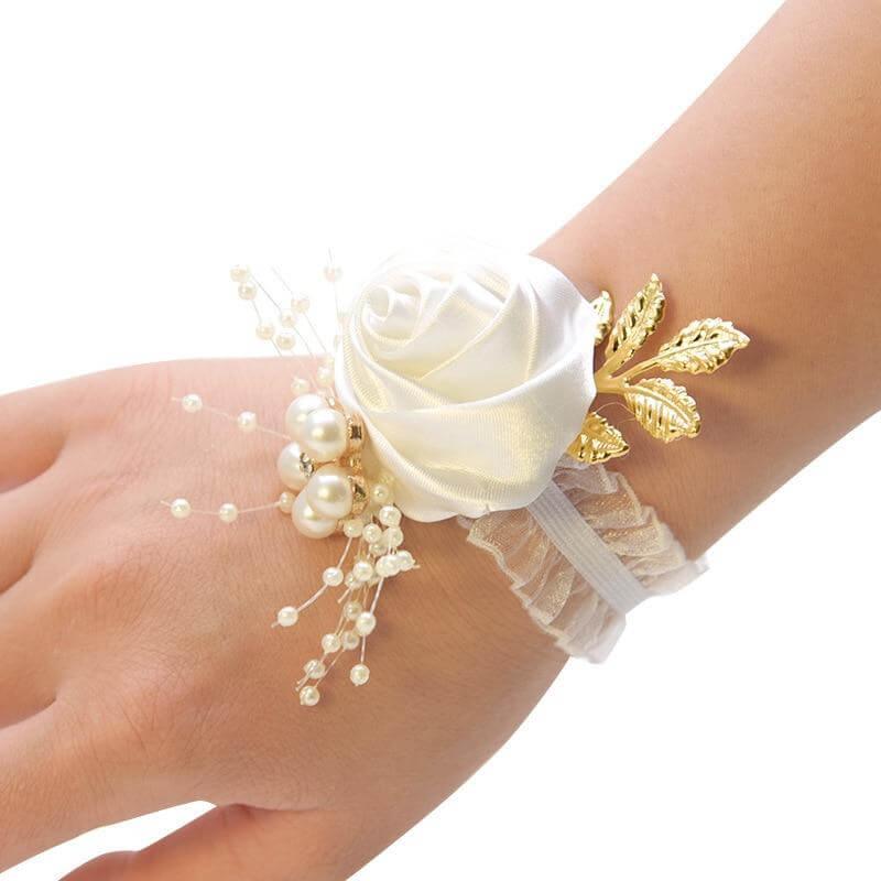 Bracelet Fleur Mariage Champêtre Blanc Ma Plante Artificielle