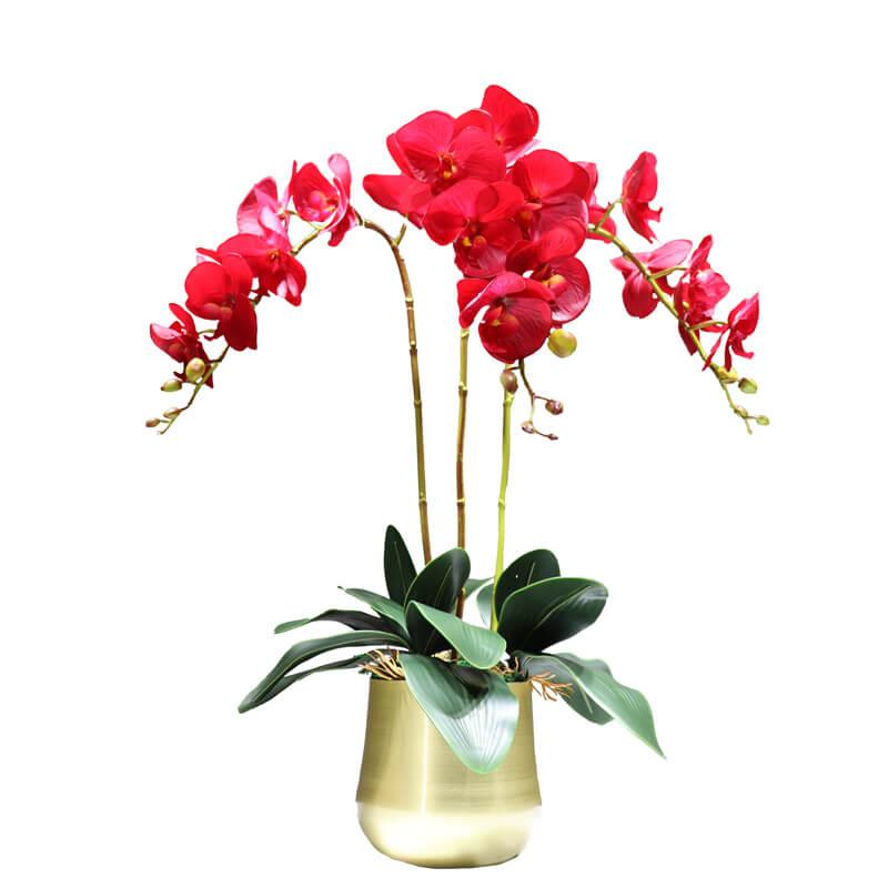 Orchidée artificielle fleurie en pot 90 cm - Orchidées artificielles -  Artiplantes