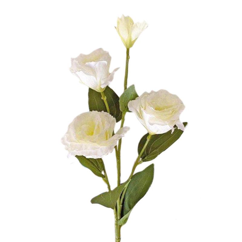 Cette image montre une fleur artificielle de Lisianthus de couleur blanc. Ce sont des fleurs artificielles pour cimetière