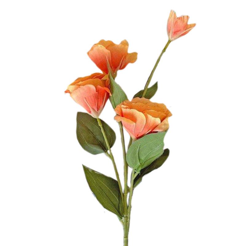 Cette image montre une fleur artificielle de Lisianthus de couleur orange. Ce sont des fleurs artificielles pour cimetière