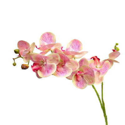 Cette image montre une tige d'orchidée artificielle haut de gamme de couleur rose et doré
