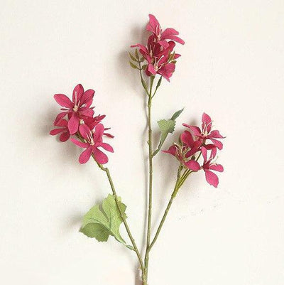 Cette image montre une tige d'orchidée artificielle de couleur rose et rouge