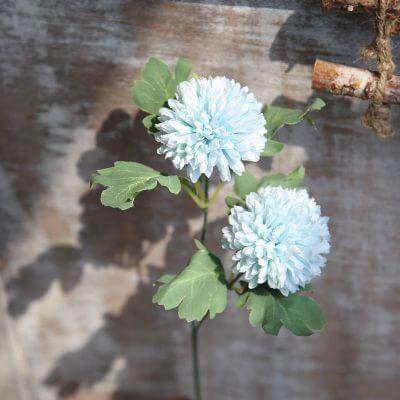 Cette image montre un bouquet de pissenlit artificiel de couleur bleu