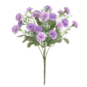 Œillet artificiel violet en soie 31cm