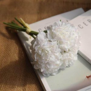 Bouquet de fleurs artificielles - Pivoine blanche 26cm