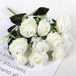Bouquet de fleurs artificielles - Pivoines artificielles blanches