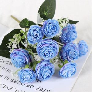 Bouquet de fleurs artificielles - Pivoines artificielles bleues