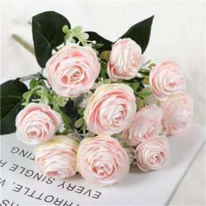 Bouquet de fleurs artificielles - Pivoines artificielles champagnes
