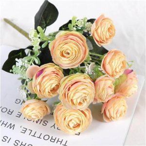 Bouquet de fleurs artificielles - Pivoines artificielles oranges