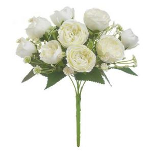 Pivoine artificielle blanche 26 cm