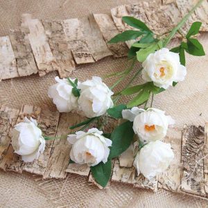 Bouquet de roses artificielles - Rose blanche haut de gamme 75 cm