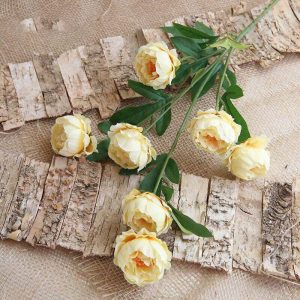 Bouquet de roses artificielles - Rose jaune haut de gamme 75 cm