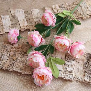 Bouquet de roses artificielles - Rose rose foncé haut de gamme 75 cm