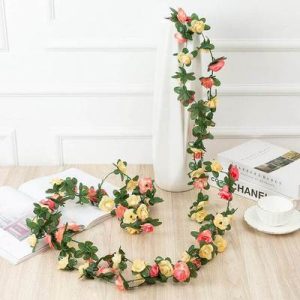 Guirlande fleur artificielle champêtre jaune