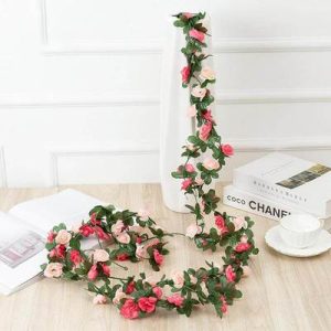 Guirlande fleur artificielle champêtre rose