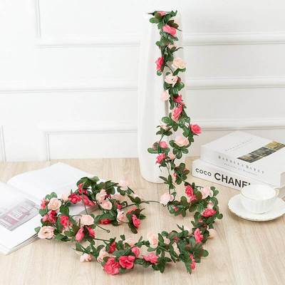Guirlande fleur artificielle champêtre rose