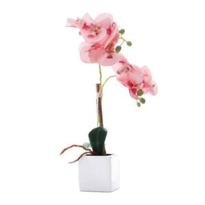 Orchidée artificielle rose en pot 30 cm
