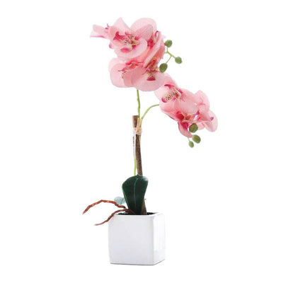 Orchidée artificielle rose en pot 30 cm