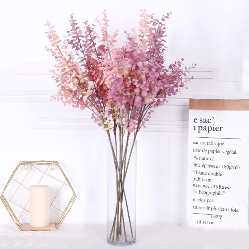 Plante artificielle - Branche d'eucalyptus artificiel rose 80cm
