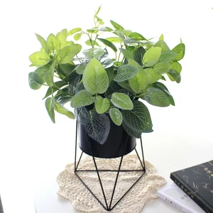Plante verte artificielle - Petit arbuste vert clair 33cm