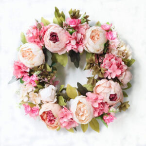 Couronne de pivoines artificielles roses