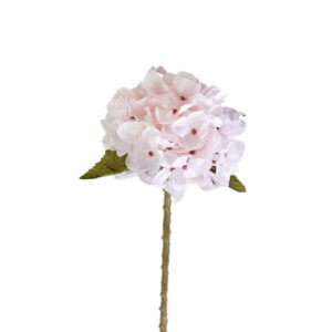 Hortensia artificiel rose clair en tissu 35 cm