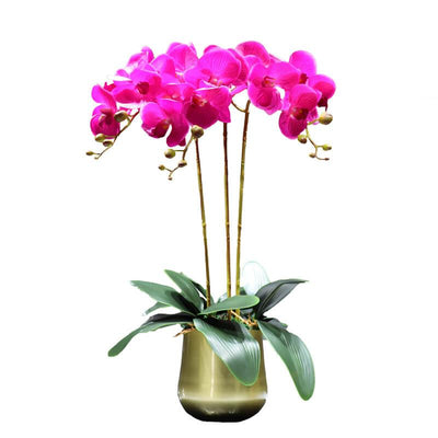 Orchidée artificielle violette haut de gamme en pot