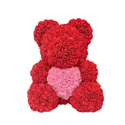Ours en rose rouge à cœur rose