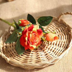 Rose artificielle - Rose artificielle orange luxueuse