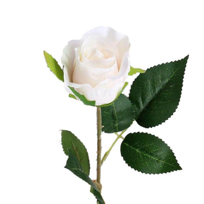 Rose artificielle - Rose blanche haut de gamme 40cm