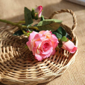 Rose artificielle - Rose artificielle rose luxueuse