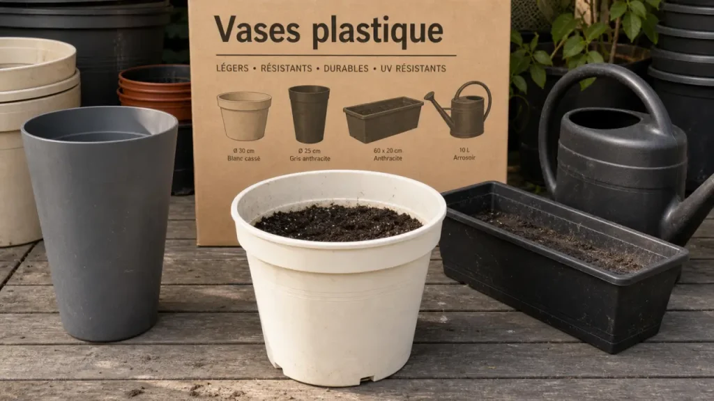 Vases plastique anti-UV : pots et vases en plusieurs coloris
