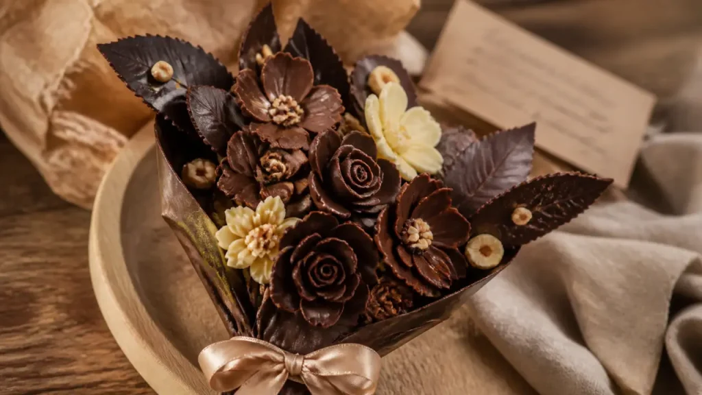 Chocolat en bouquet de fleurs, cadeau gourmand