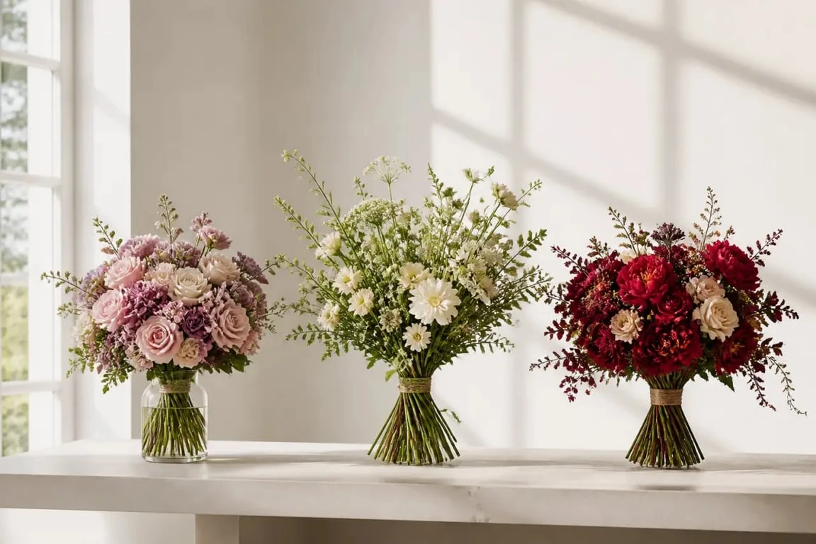 Bouquet de fleurs personnalisé avec plusieurs styles de compositions et couleurs