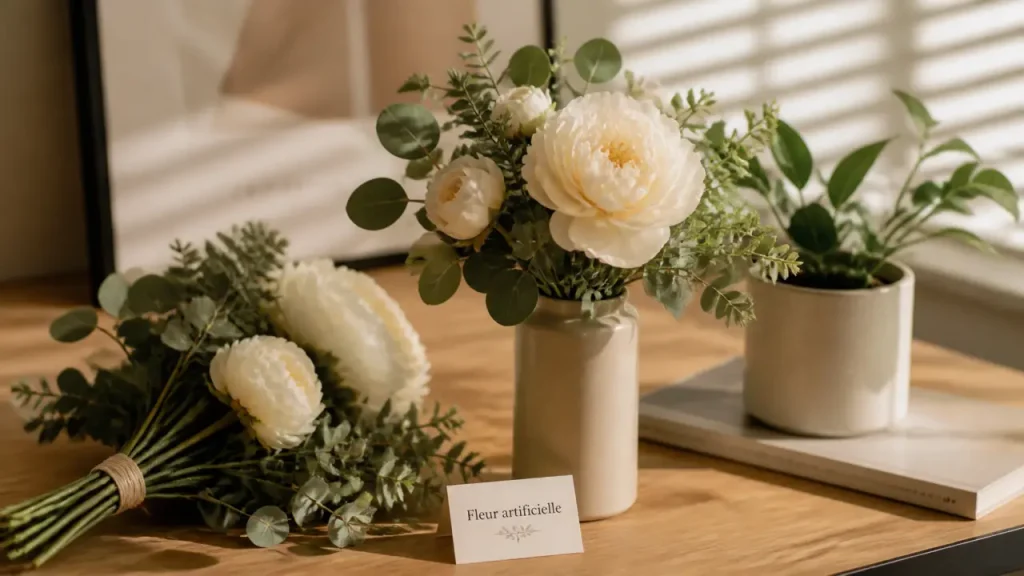 Fleur artificielle Truffaut : tige, bouquet et pot, déco réaliste en intérieur