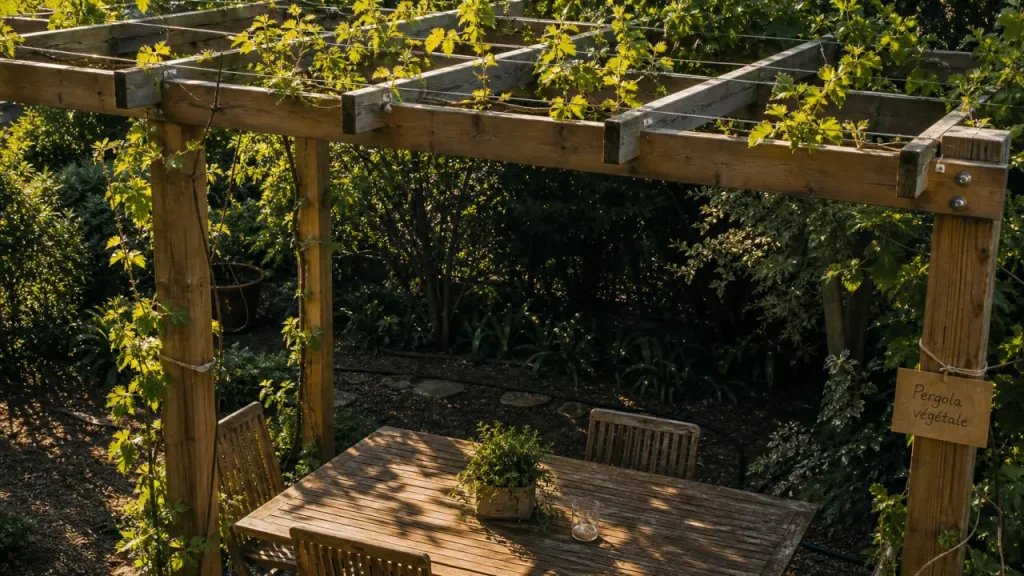 Pergolas vegetale en bois, ombre naturelle et fraîcheur au jardin