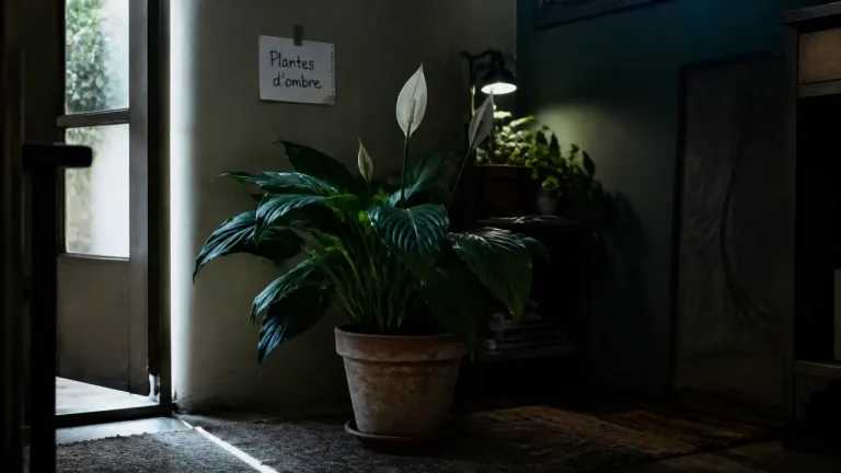 Pièce sans lumière : spathiphyllum, plantes d’ombre près d’un filet de lumière