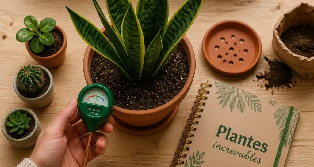 Plante verte facile d'entretien : sansevieria increvable en pot en terre cuite